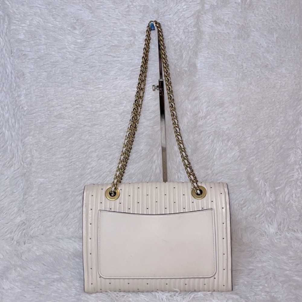 Coach Parker Chain Crossbody Bag Shoulder Purse with Quilting & Rivets in Chalk - Picture 9 of 16
